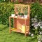 Costway Wood Potting Bench Waterproof Garden Table with 2-Tier Open Storage Shelf